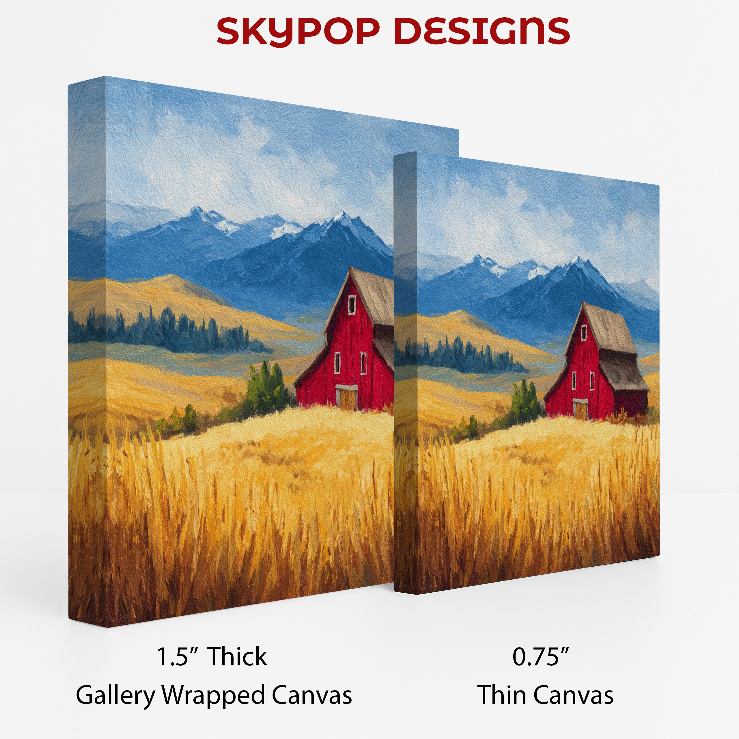 2.jpg Red Barn Mountain Landscape Art