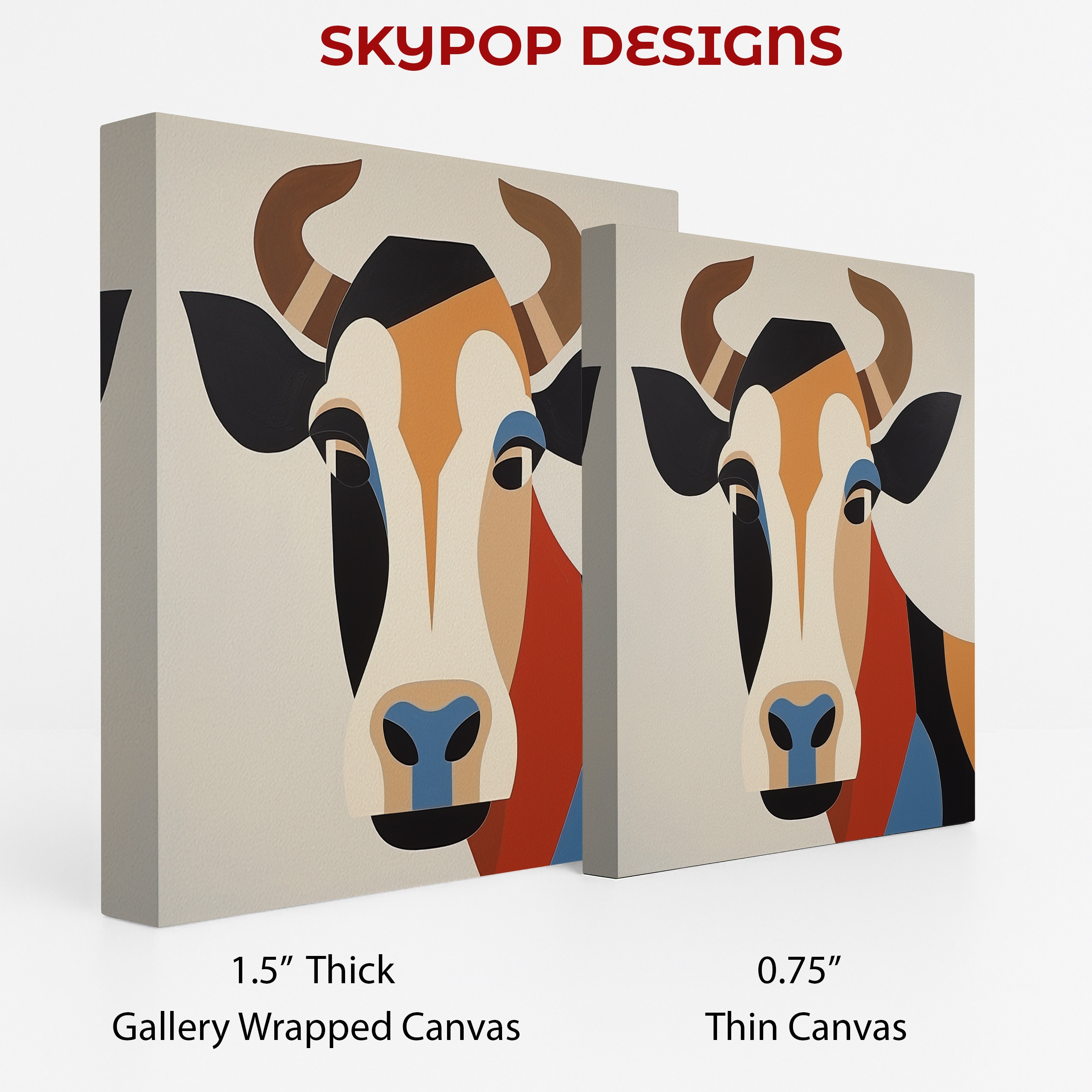 2.jpg Geometric Cow Art