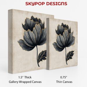 Black Gold Peony Art