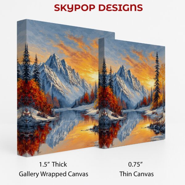 Snowy Mountain Sunset Art