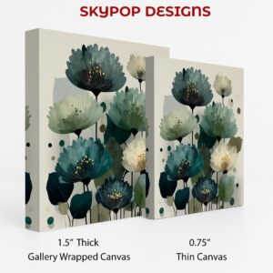 Teal Poppy Flower Art