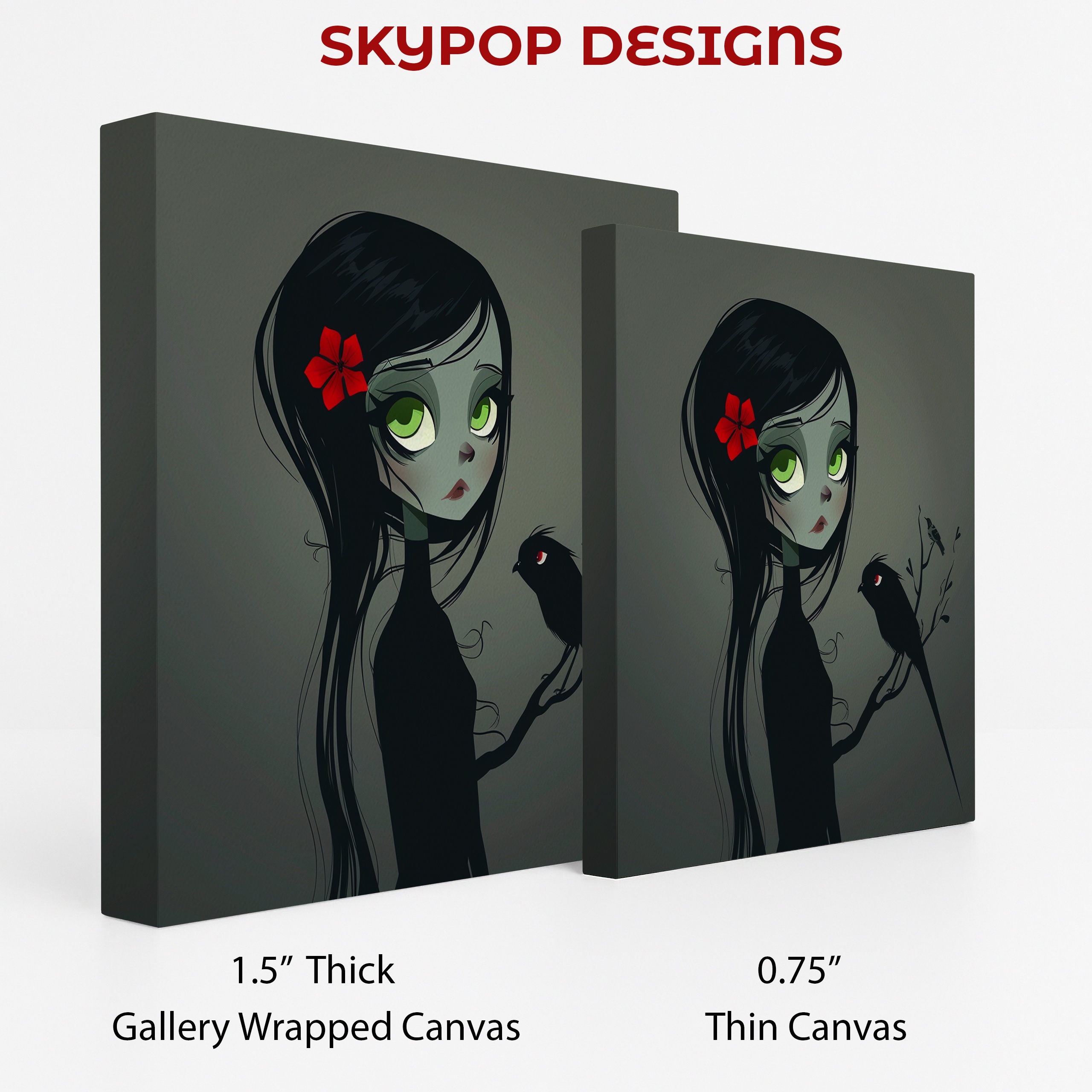 2.jpg Gothic Girl and Raven Art