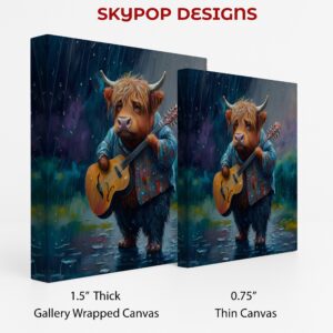 Highland Cow Guitarist Art