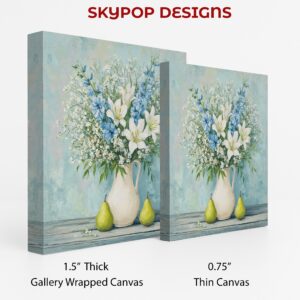 Blue and White Floral Bouquet Art