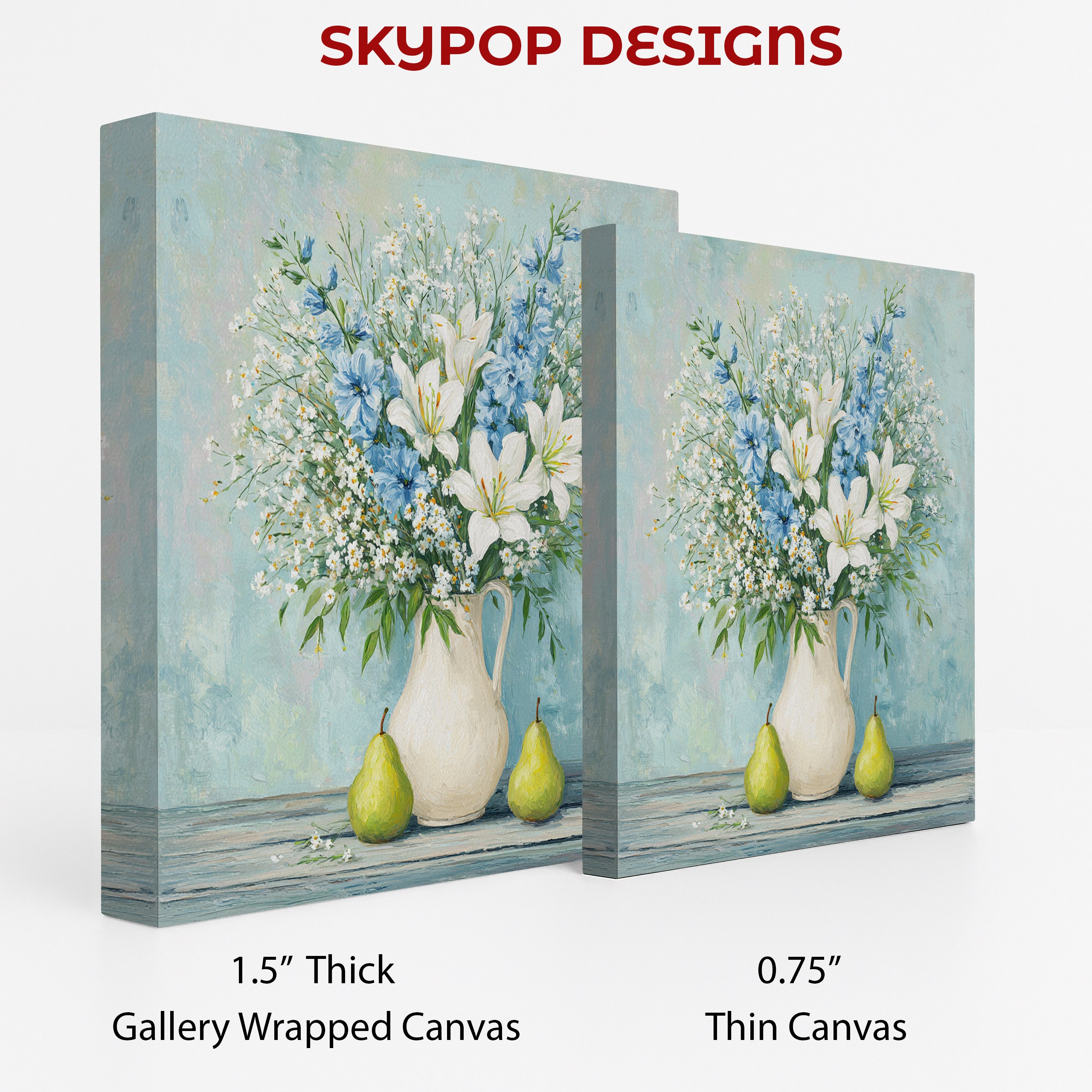 2.jpg Blue and White Floral Bouquet Art