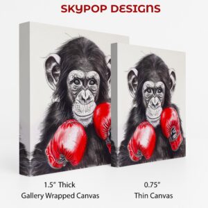 Chimpanzee Boxing Art