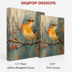 Orange Bird Branch Art