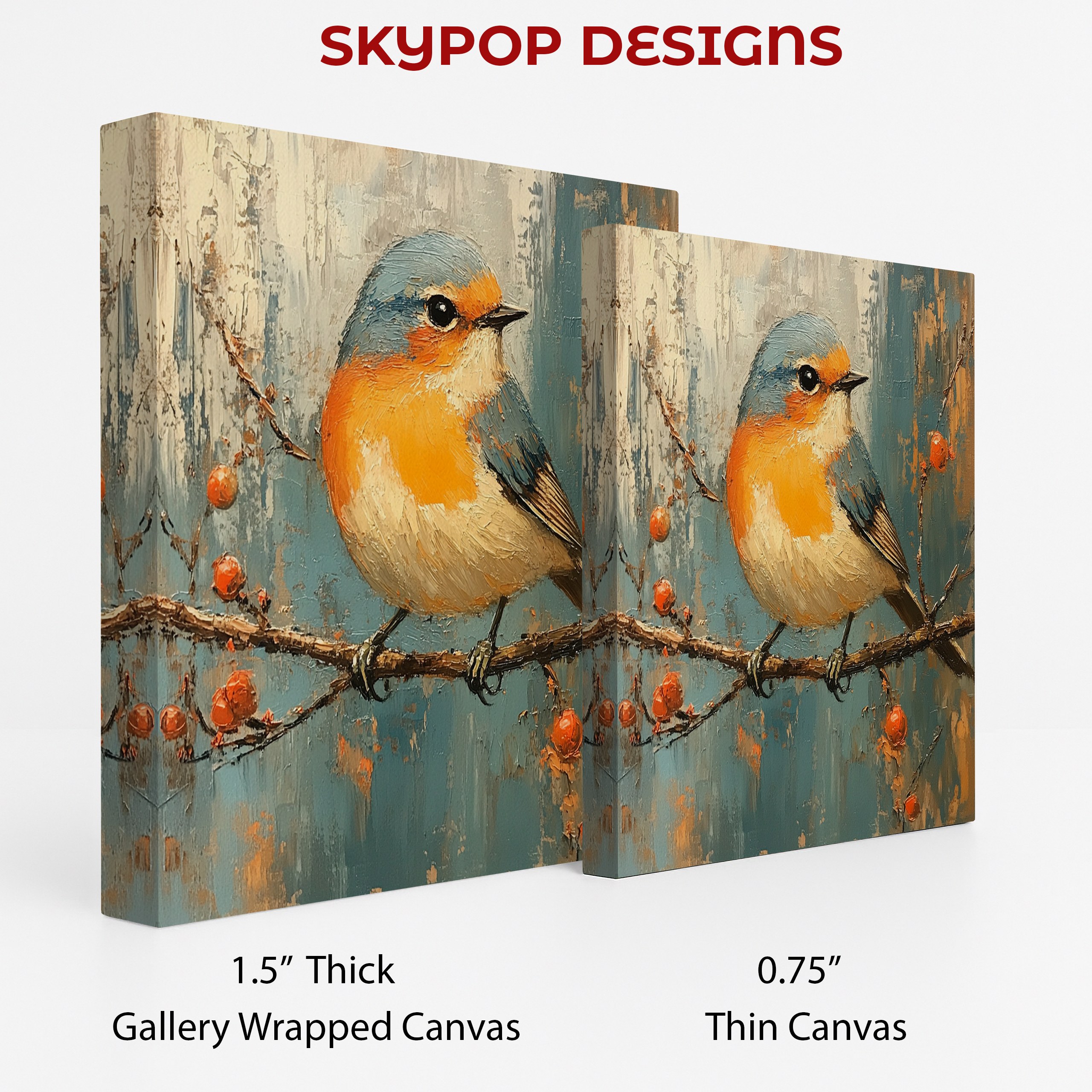 2.jpg Orange Bird Branch Art