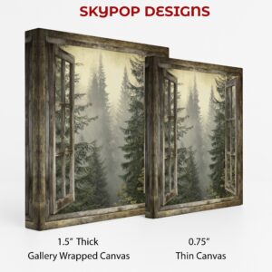 Misty Forest Window View Art