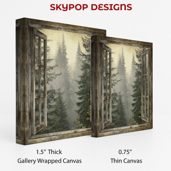 Misty Forest Window View Art