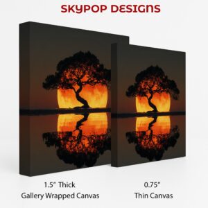Sunset Tree Reflection Art