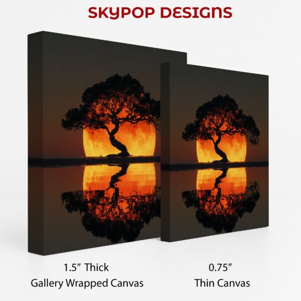 Sunset Tree Reflection Art