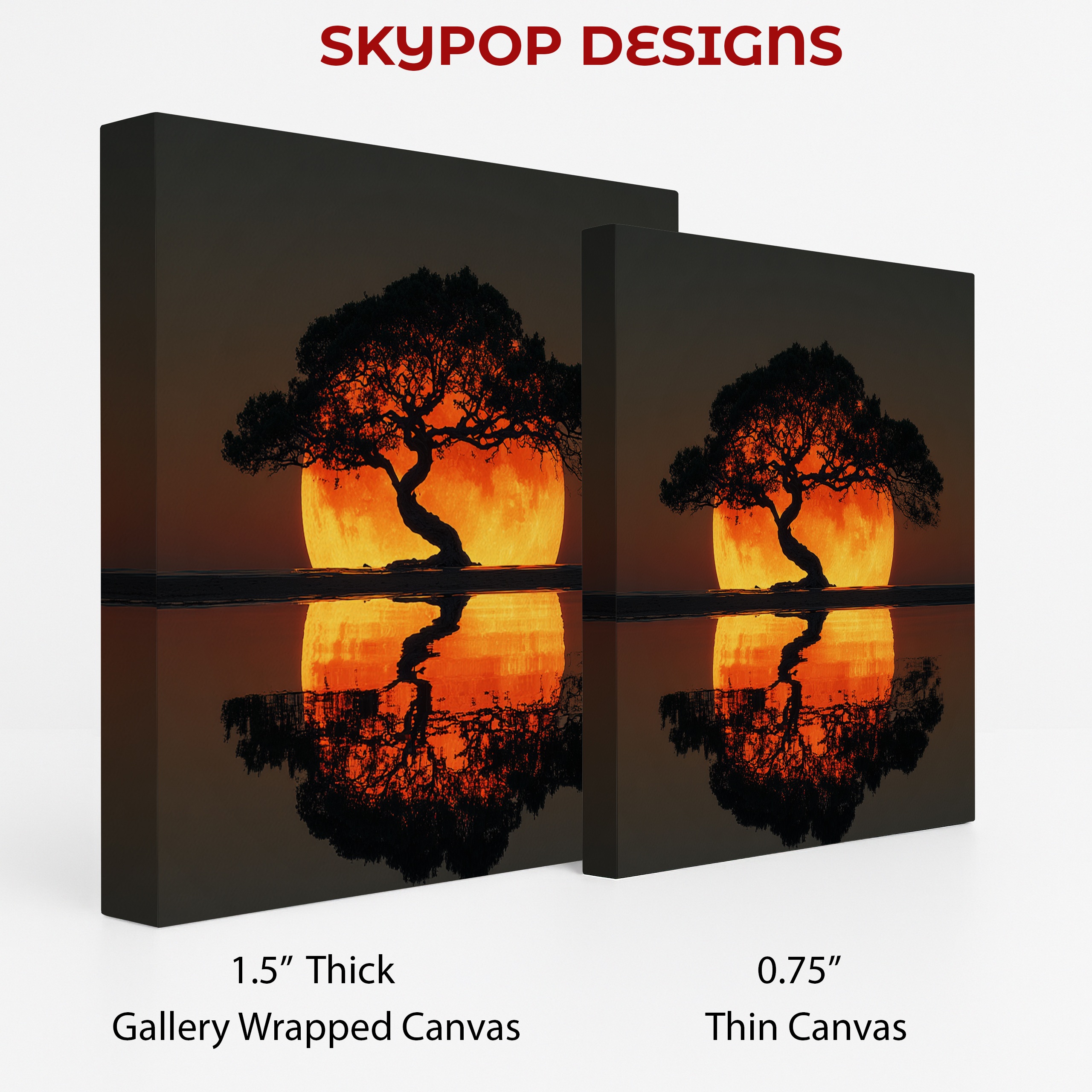 2.jpg Sunset Tree Reflection Art