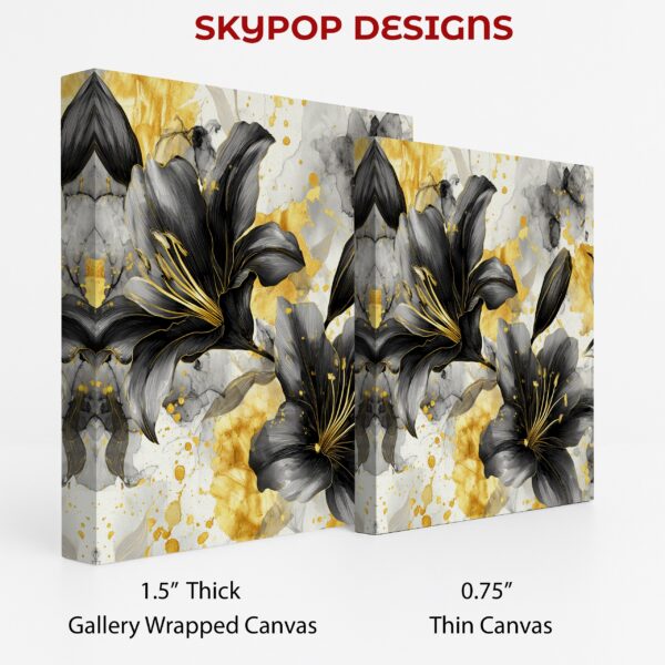 Elegant Black and Gold Lily Art