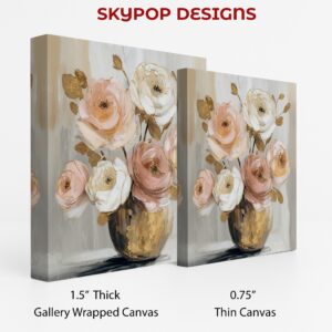 Blush and Gold Floral Art