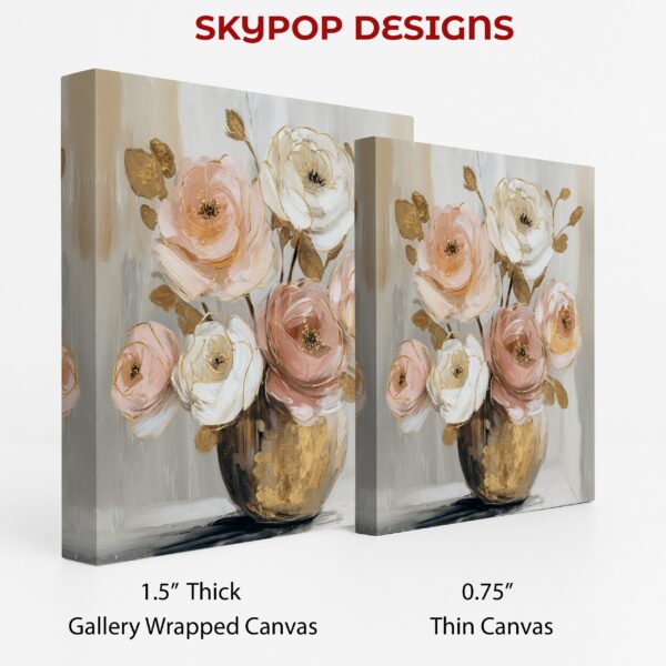 Blush and Gold Floral Art