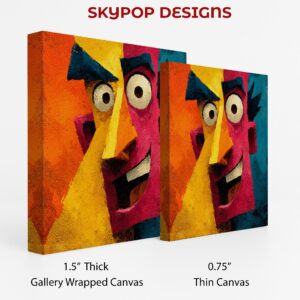 Colorful Cubist Face Art