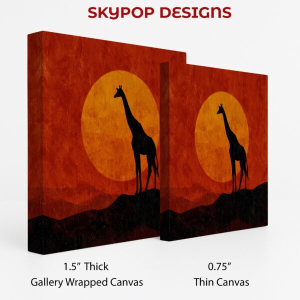 Giraffe Sunset Art