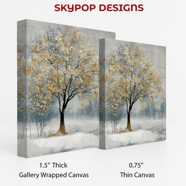 Golden Winter Tree Art