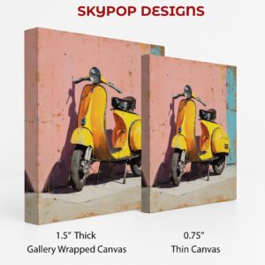 Yellow Vespa Scooter Art