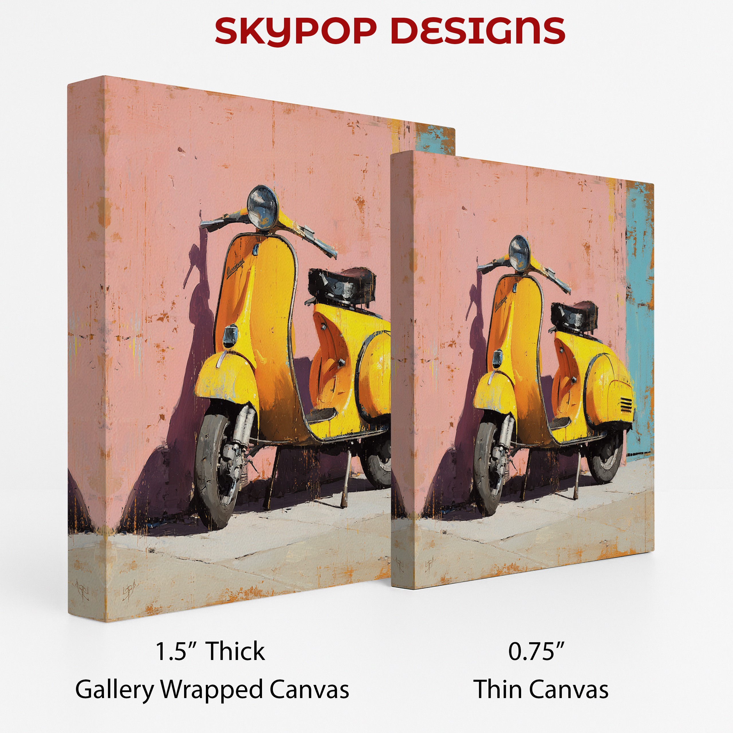 2.jpg Yellow Vespa Scooter Art
