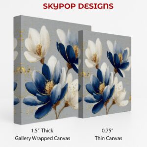 Blue and Gold Floral Art