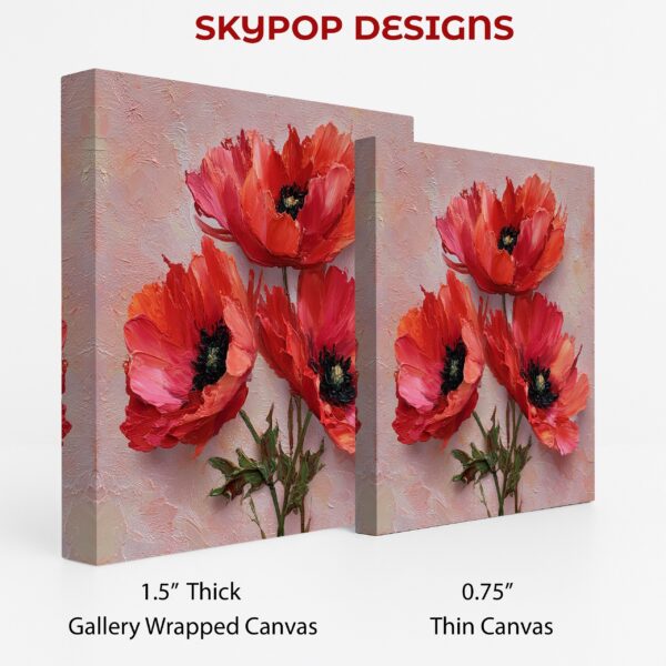 Red Poppy Flower Art