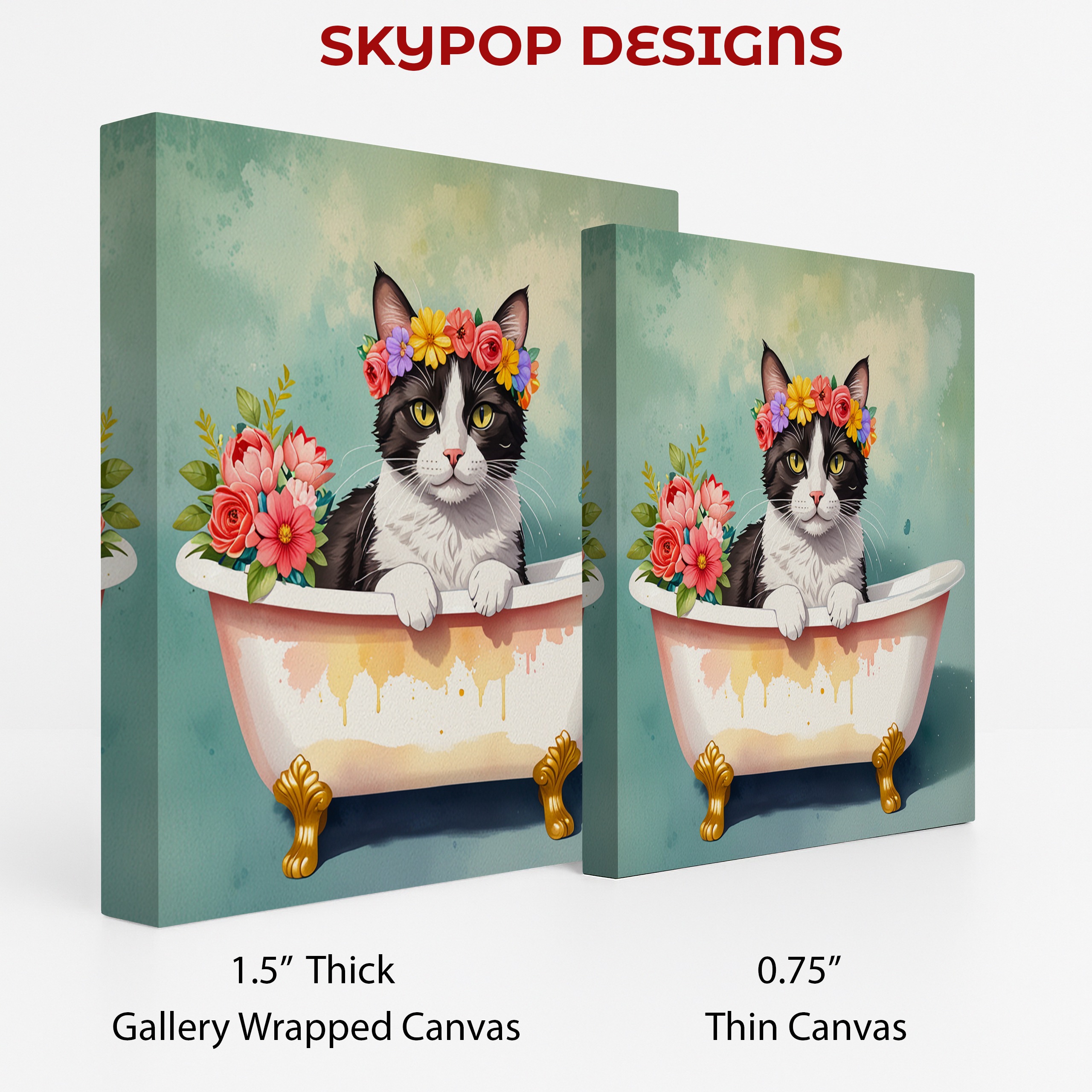 2.jpg Cat Bathtub Flower Art