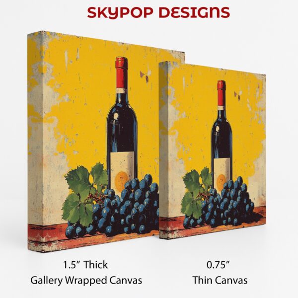 Wine Bottle and Grapes Art