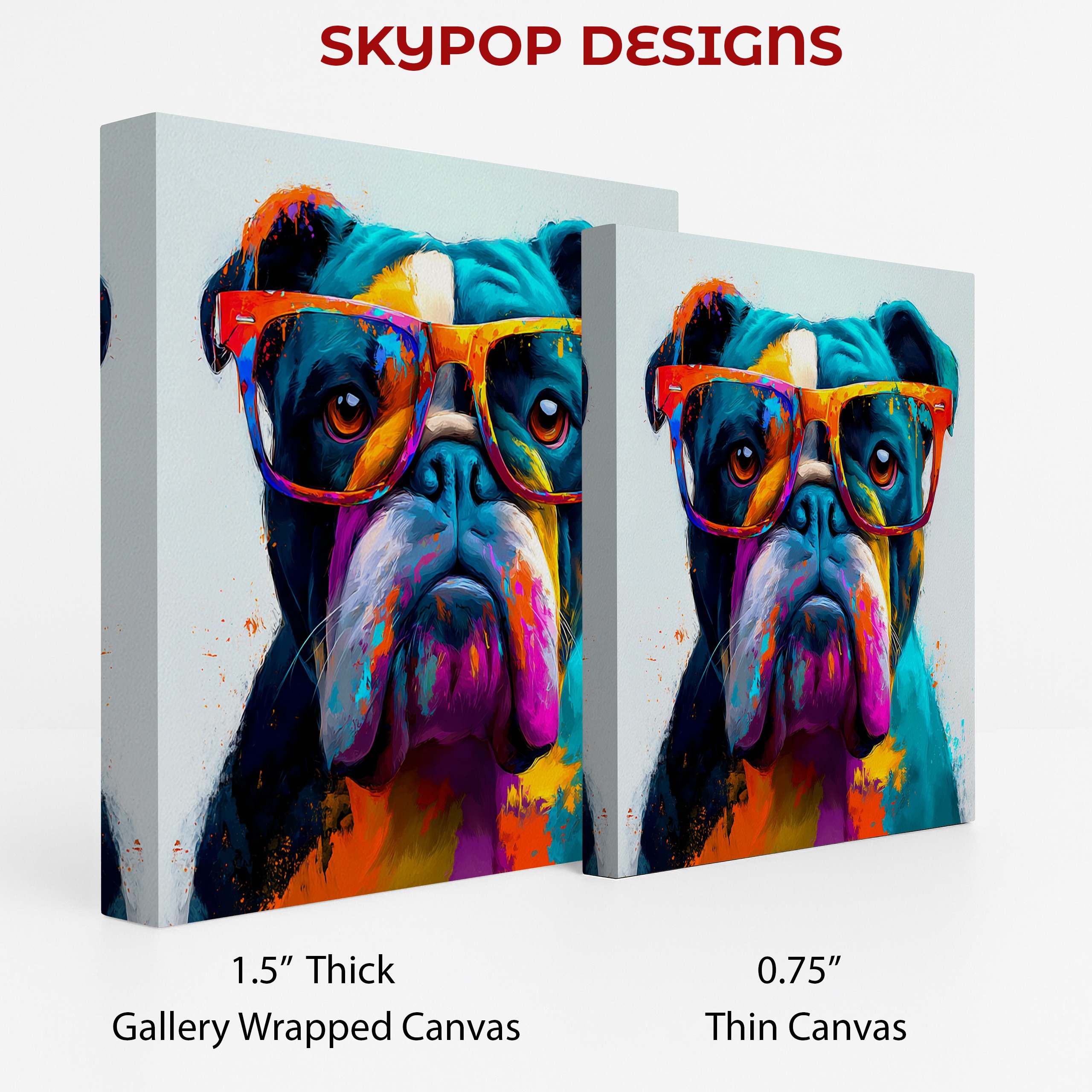 2.jpg Bulldog With Glasses Art