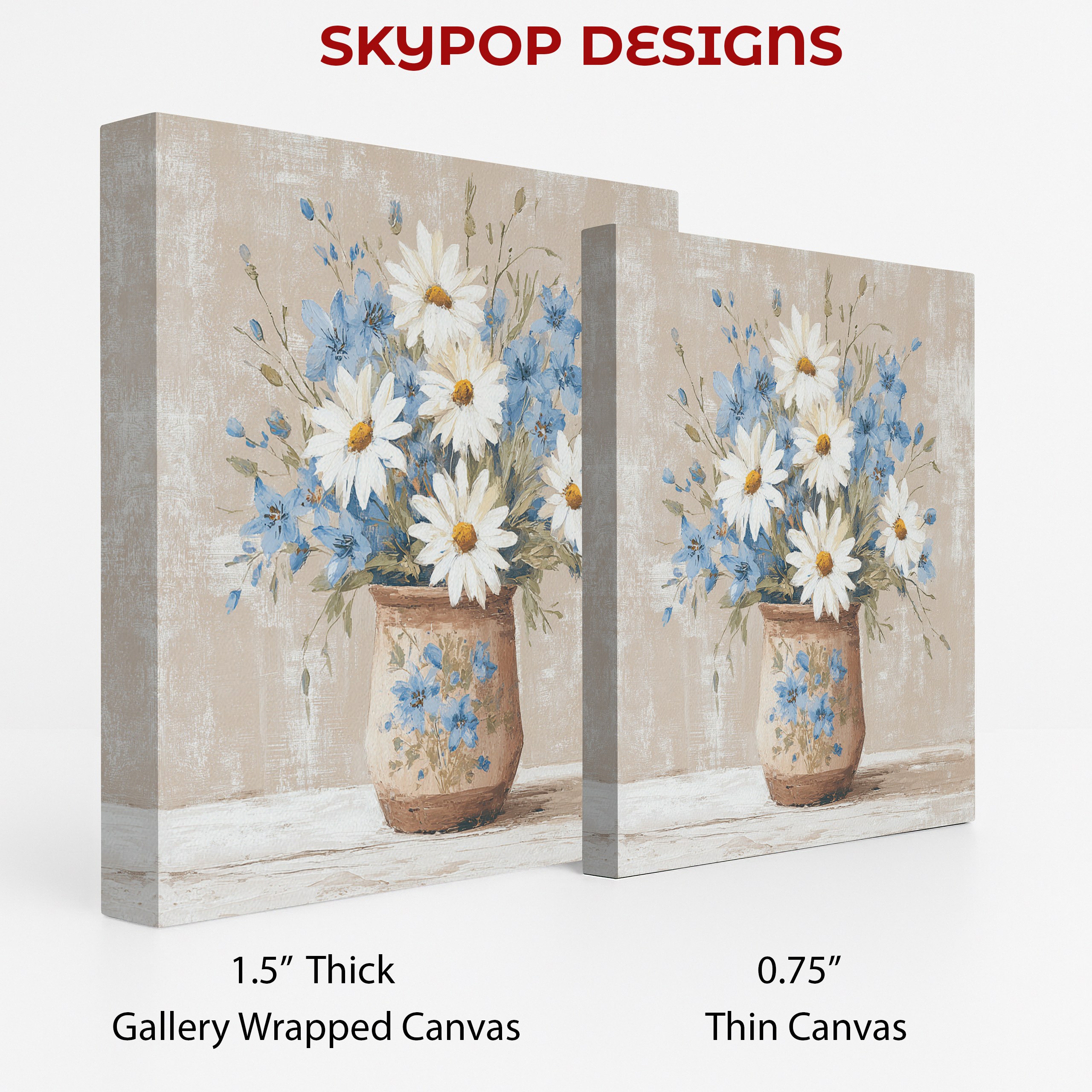 2.jpg Daisy and Cornflower Bouquet Art