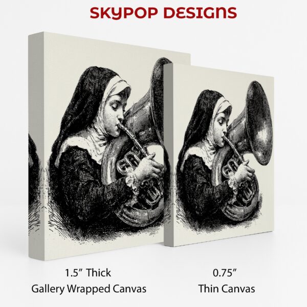 Nun Playing Trumpet Art