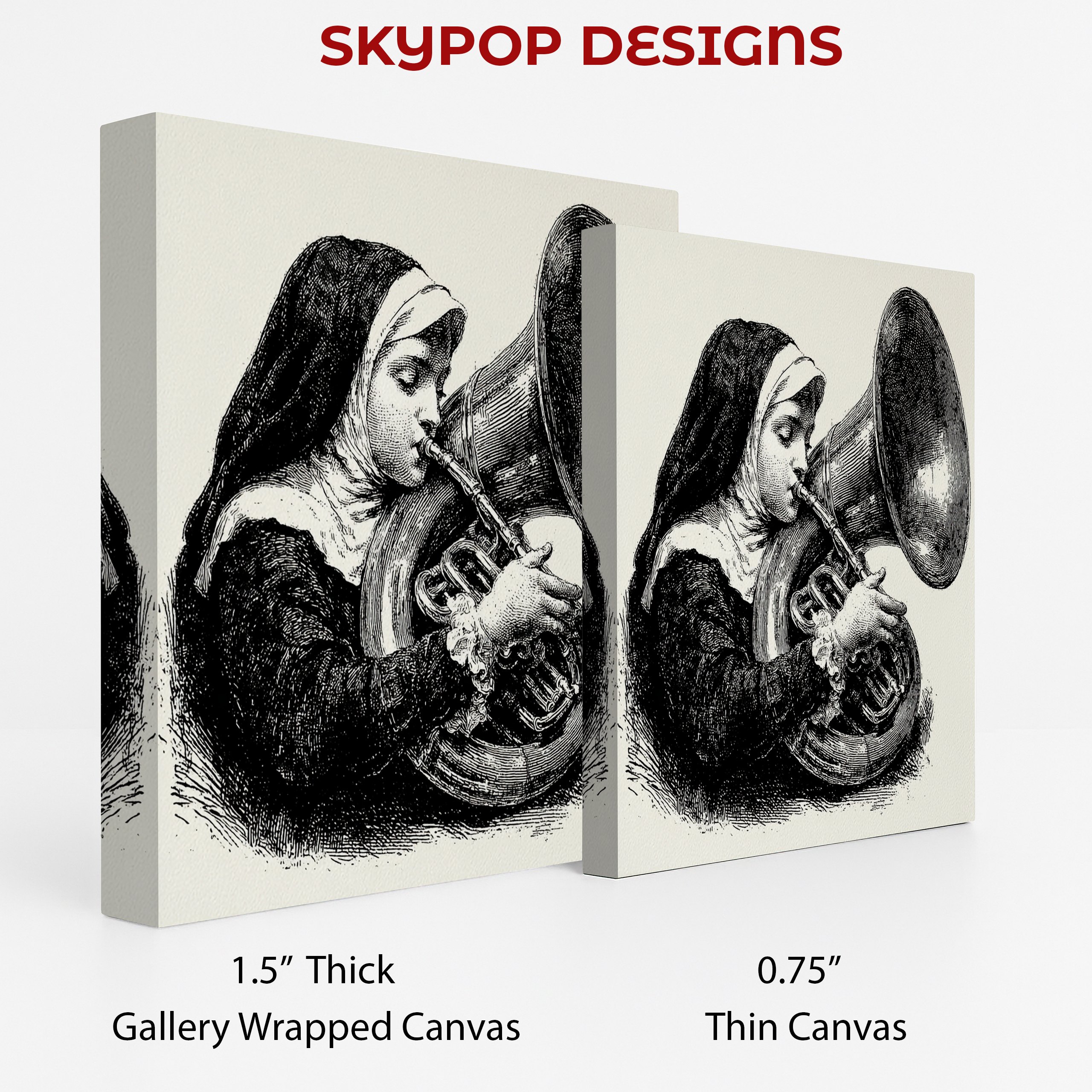 2.jpg Nun Playing Trumpet Art