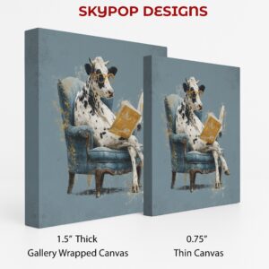 Cow Reading Book Art