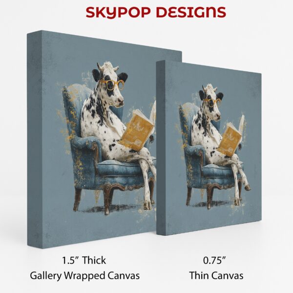 Cow Reading Book Art