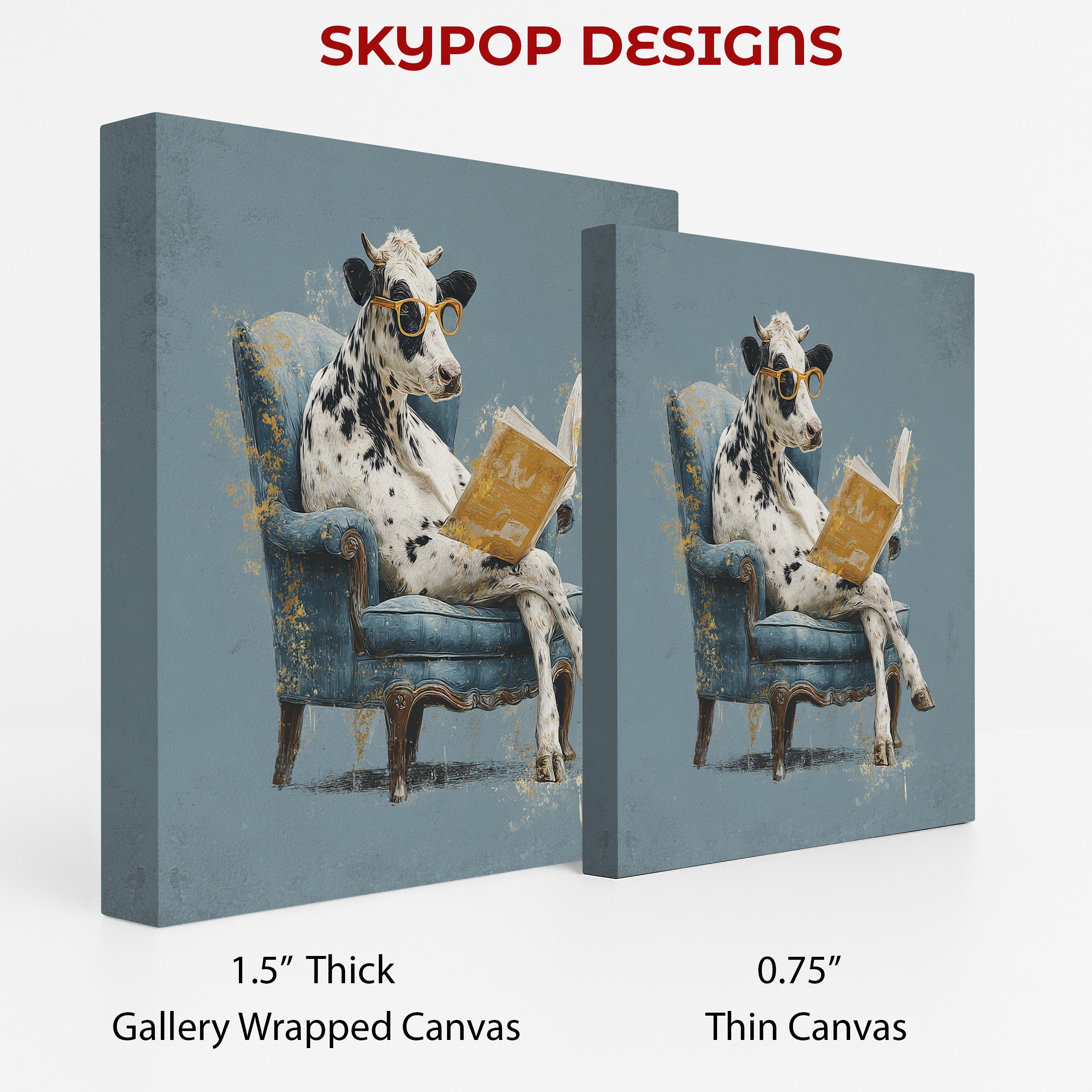 2.jpg Cow Reading Book Art