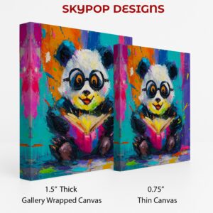 Panda Reading Book Art