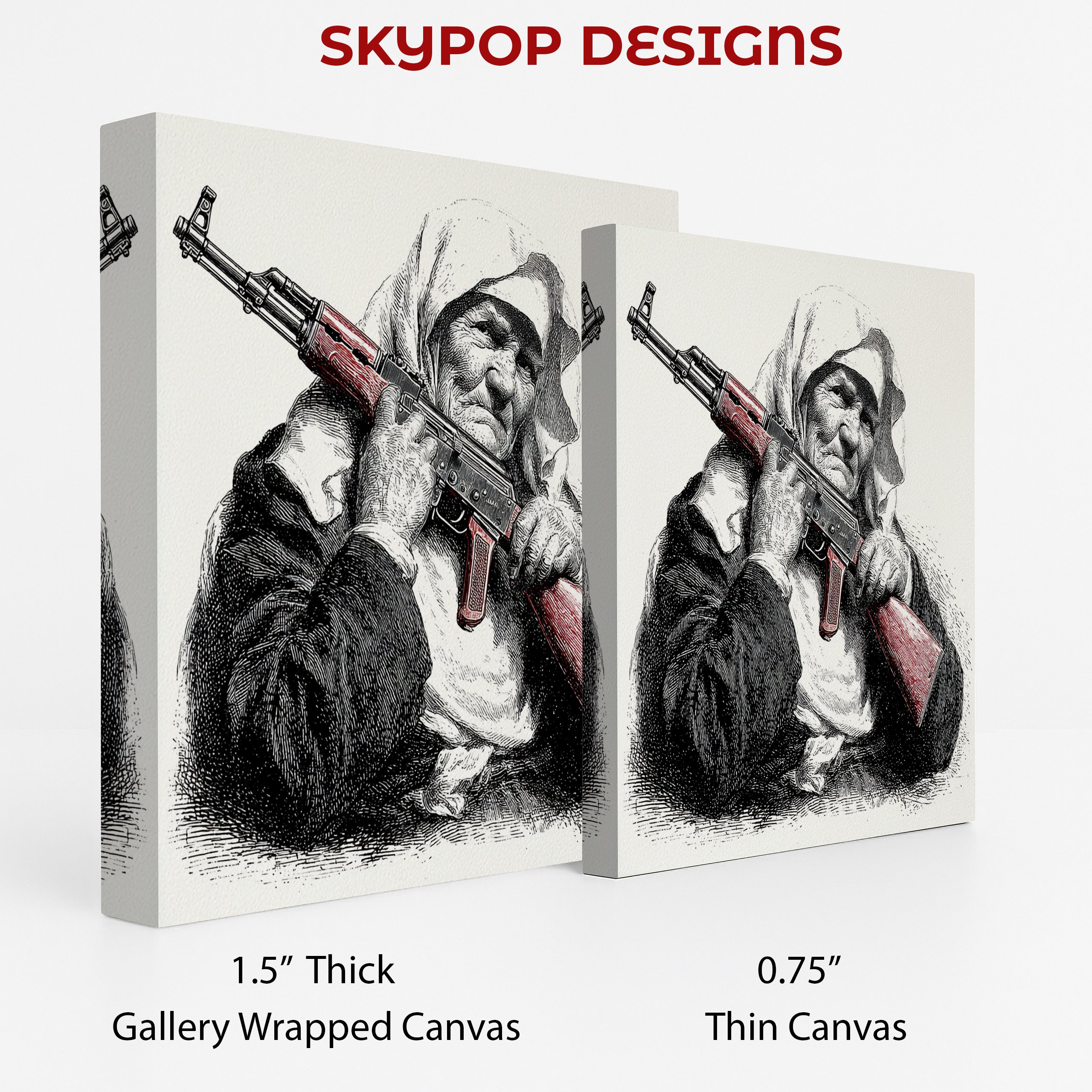 2.jpg Elderly Woman with Gun Art