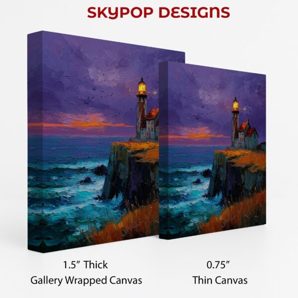 Lighthouse Cliff Sunset Art