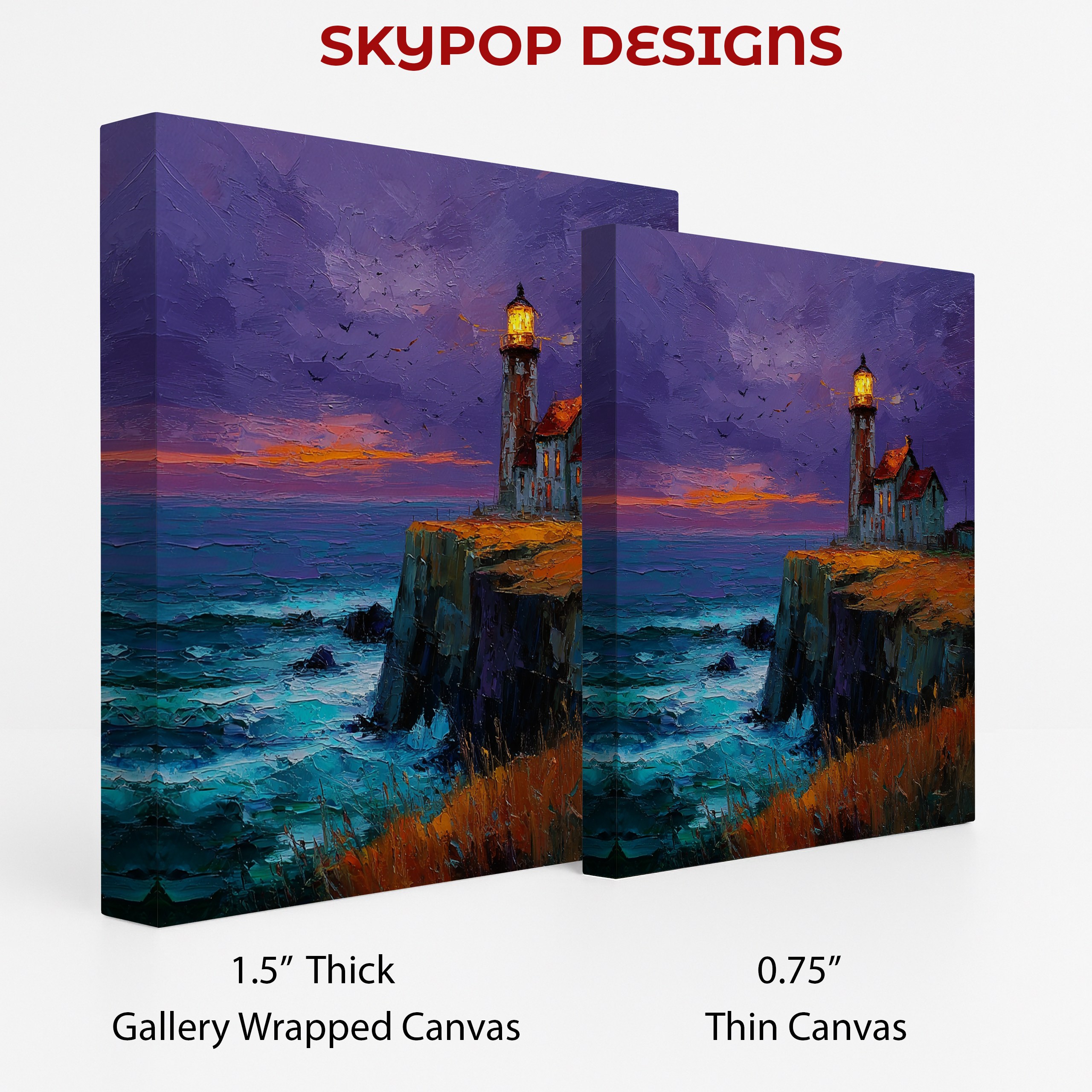 2.jpg Lighthouse Cliff Sunset Art