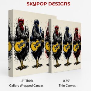 Guitar Playing Rooster Art