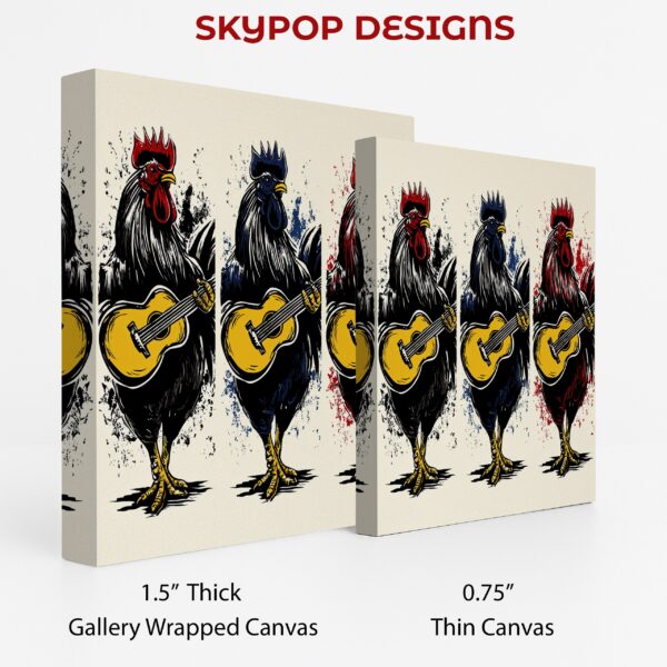 Guitar Playing Rooster Art