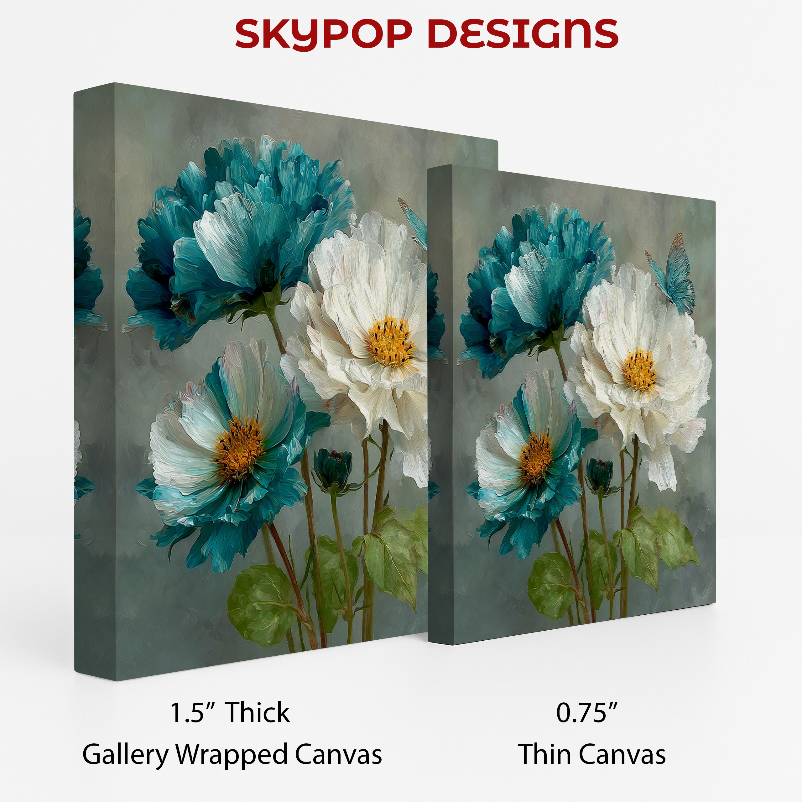 2.jpg Teal Peony Butterfly Art