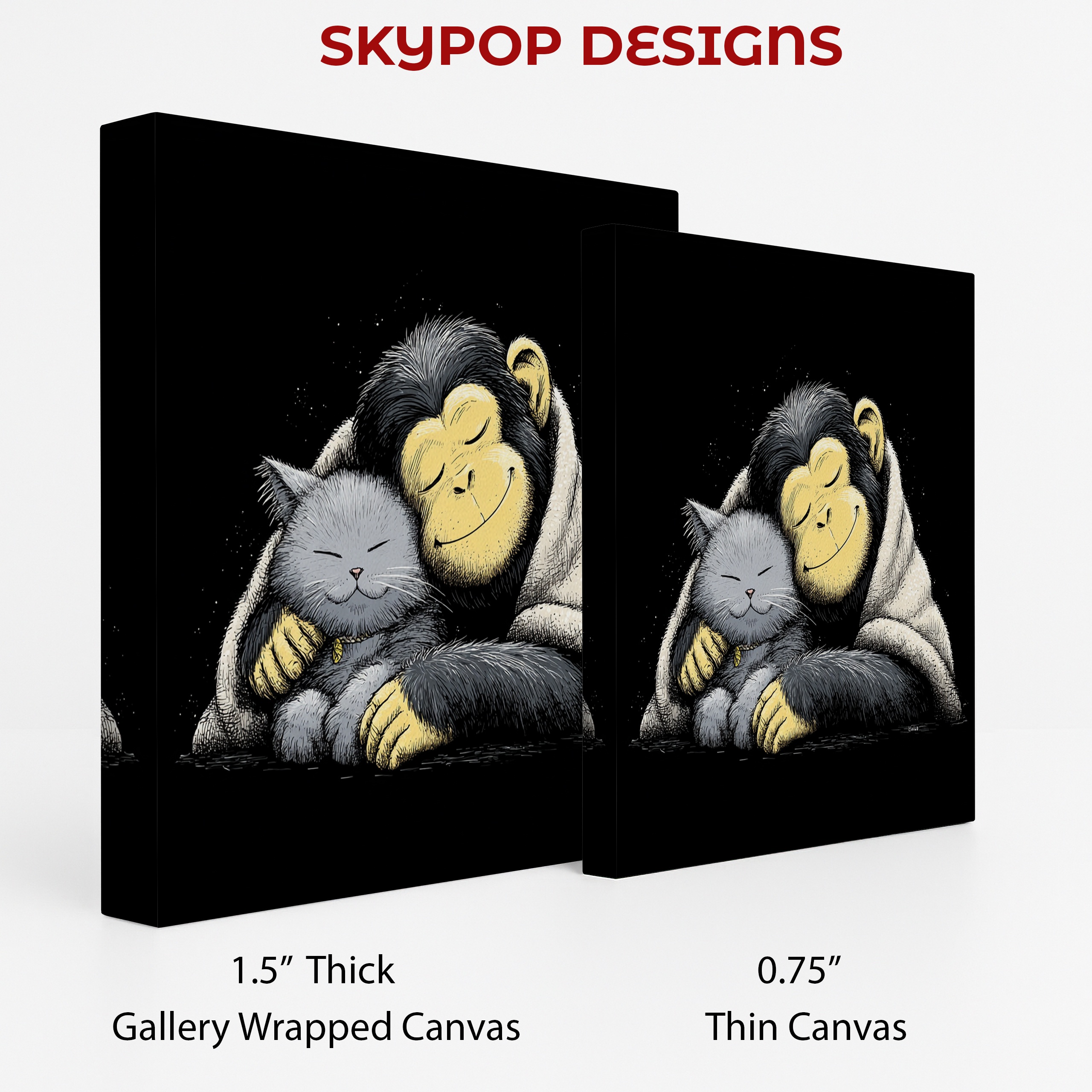 2.jpg Monkey Cat Cuddle Art