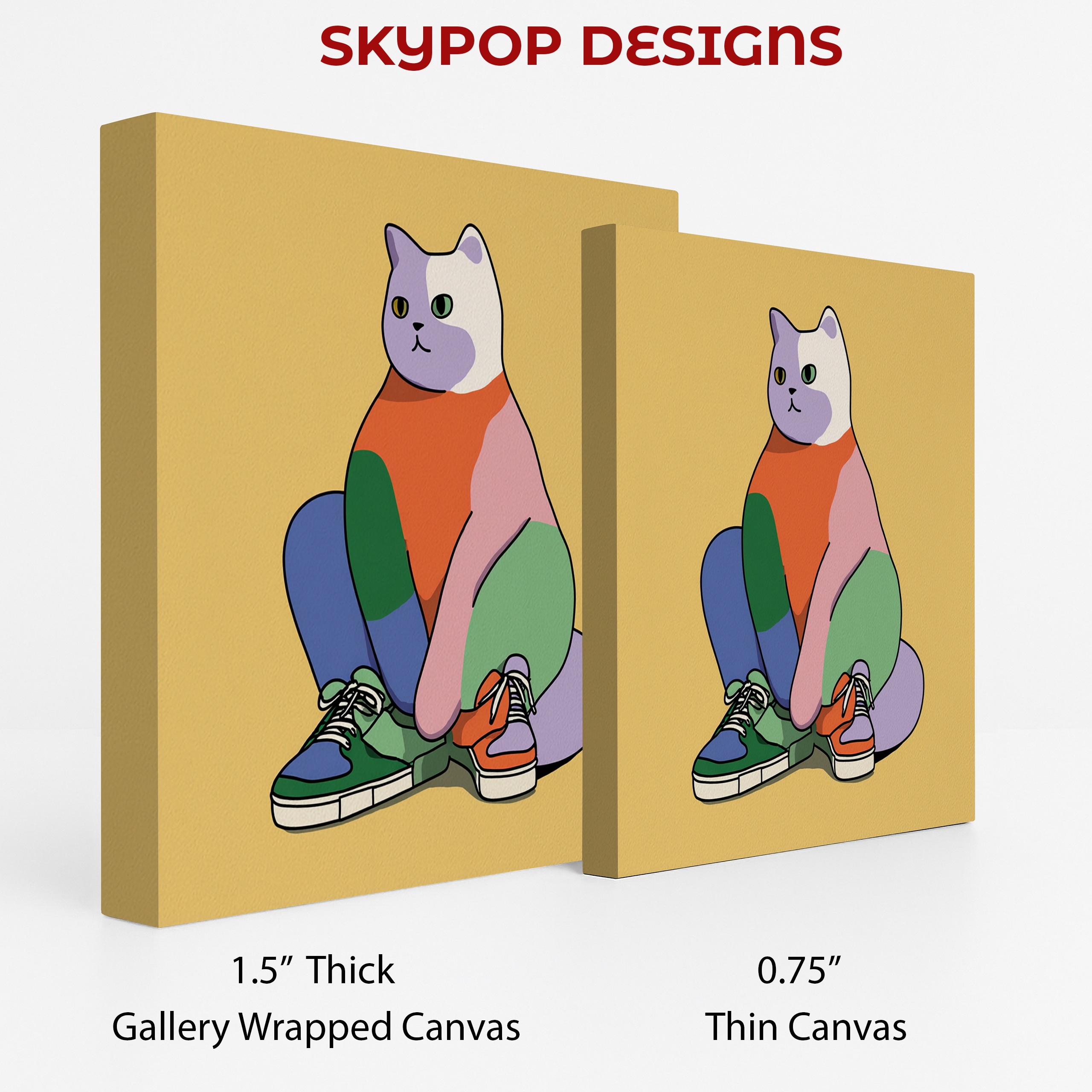 2.jpg Colorful Cat Sneakers Art