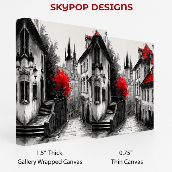 Red Roofed Prague Cityscape Art