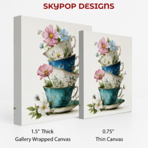 Floral Teacup Stack Art