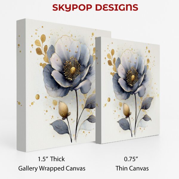 Blue Gold Flower Art
