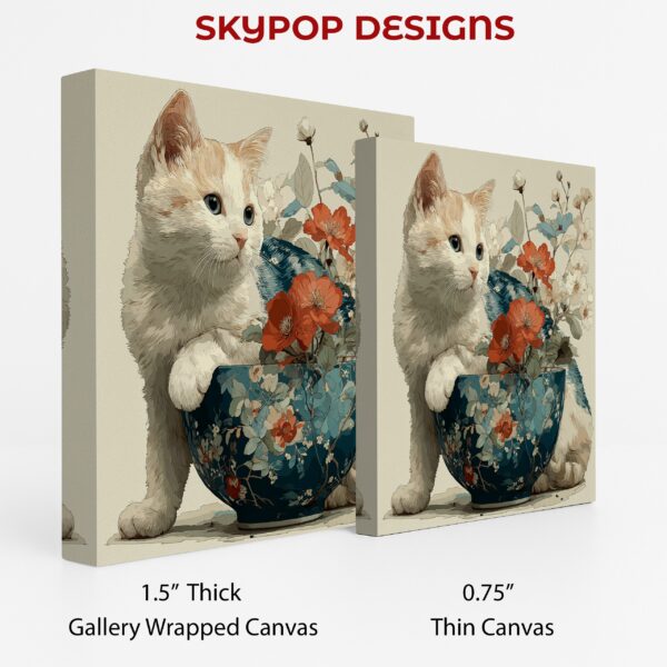 Cat and Flowers Art