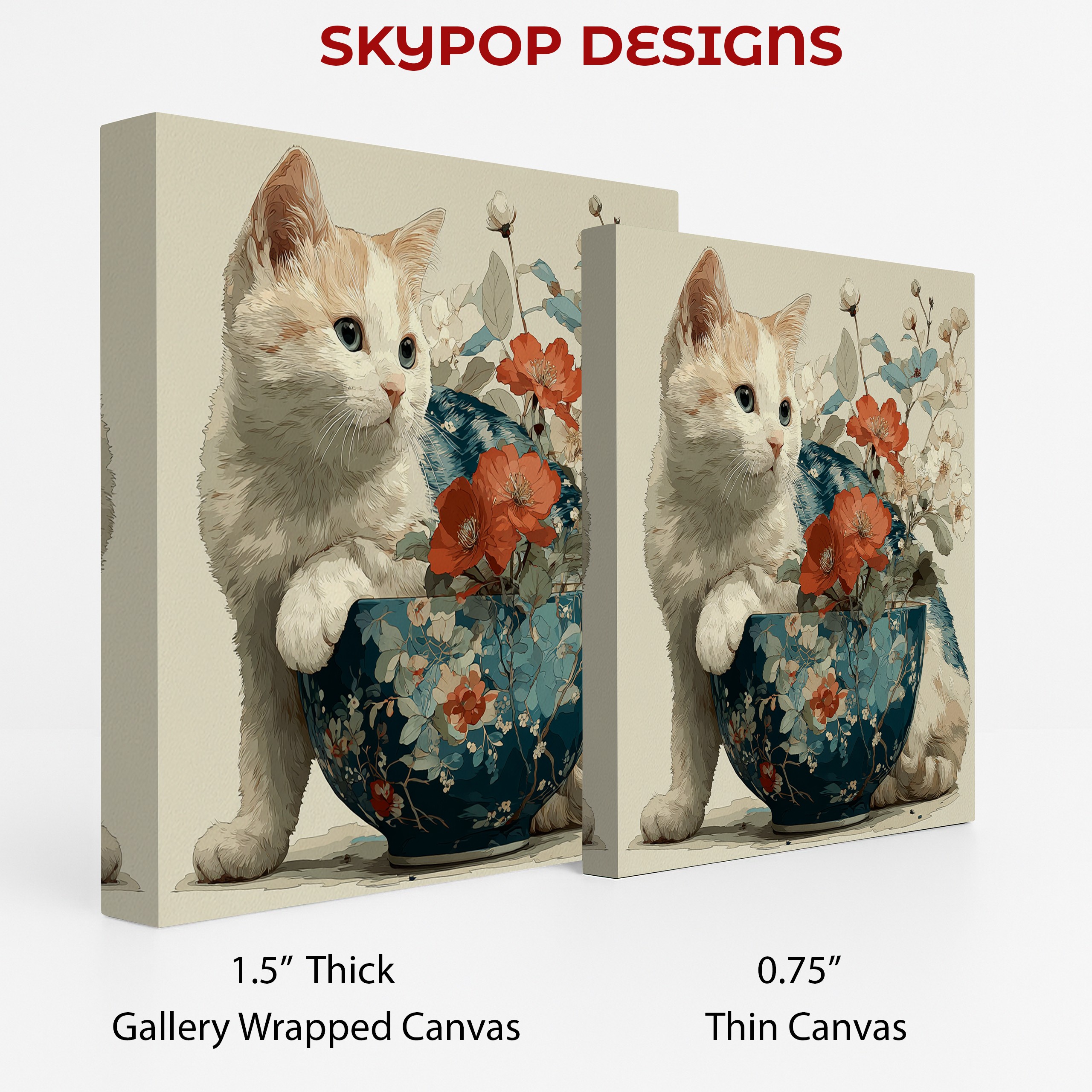 2.jpg Cat and Flowers Art
